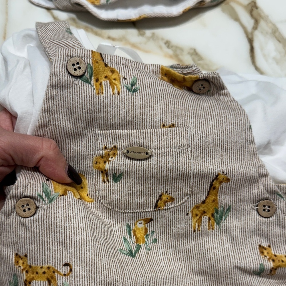 Mayoral Beige Safari Romper Set - Picture 3 of 5
